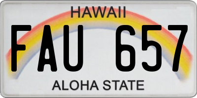 HI license plate FAU657