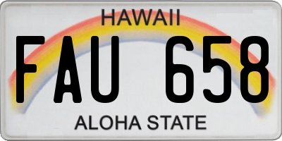 HI license plate FAU658