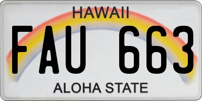 HI license plate FAU663