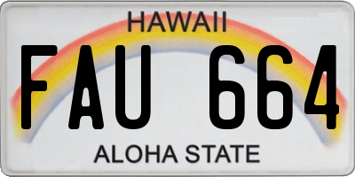 HI license plate FAU664
