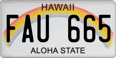 HI license plate FAU665
