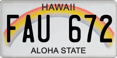 HI license plate FAU672