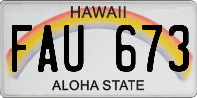 HI license plate FAU673