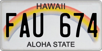 HI license plate FAU674