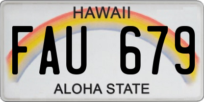 HI license plate FAU679