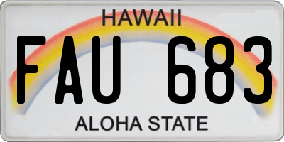 HI license plate FAU683