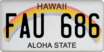 HI license plate FAU686