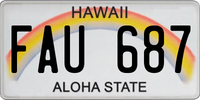HI license plate FAU687