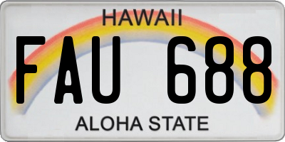 HI license plate FAU688