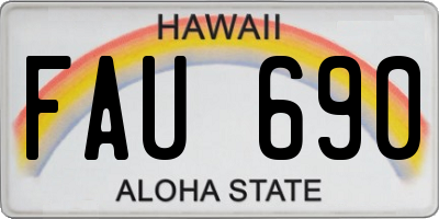 HI license plate FAU690