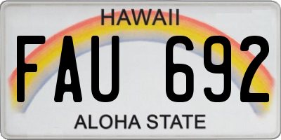 HI license plate FAU692