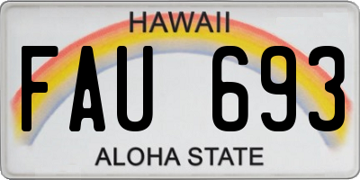 HI license plate FAU693