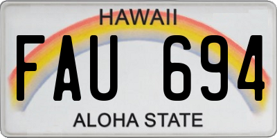 HI license plate FAU694