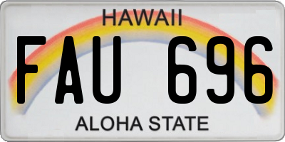 HI license plate FAU696