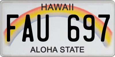 HI license plate FAU697