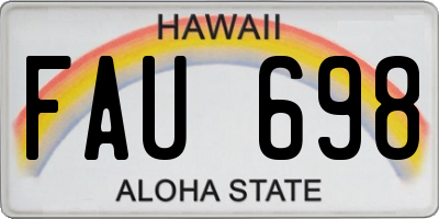 HI license plate FAU698