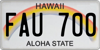 HI license plate FAU700