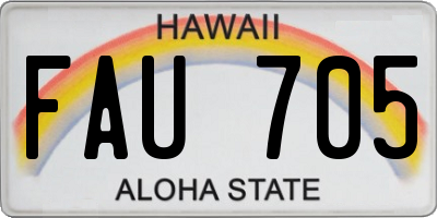 HI license plate FAU705