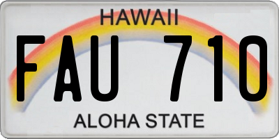 HI license plate FAU710