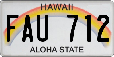 HI license plate FAU712