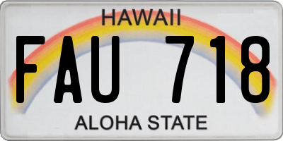 HI license plate FAU718