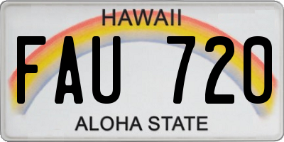 HI license plate FAU720