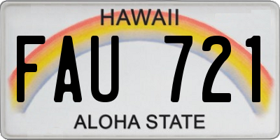 HI license plate FAU721