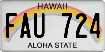 HI license plate FAU724