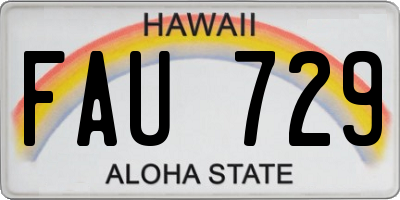 HI license plate FAU729