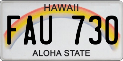 HI license plate FAU730