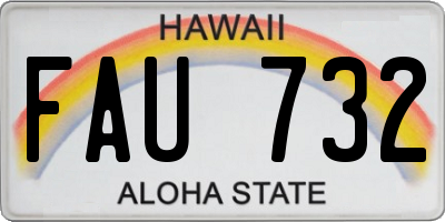HI license plate FAU732