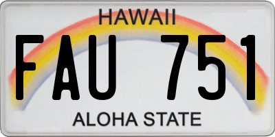 HI license plate FAU751