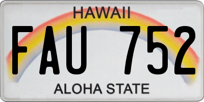 HI license plate FAU752