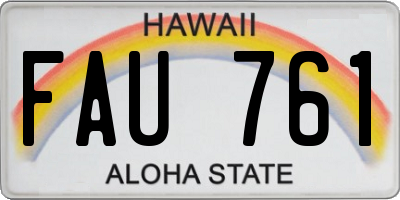 HI license plate FAU761