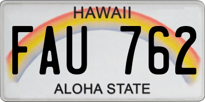 HI license plate FAU762