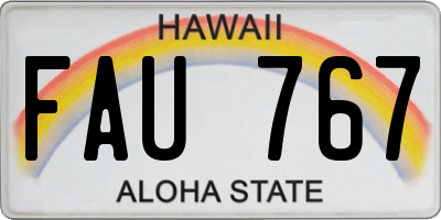 HI license plate FAU767