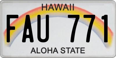 HI license plate FAU771