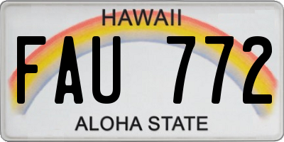 HI license plate FAU772