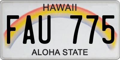 HI license plate FAU775