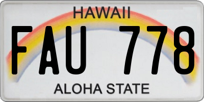 HI license plate FAU778
