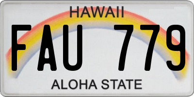 HI license plate FAU779