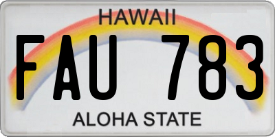 HI license plate FAU783