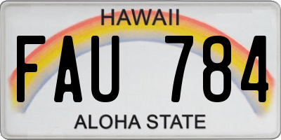 HI license plate FAU784