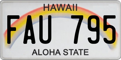 HI license plate FAU795