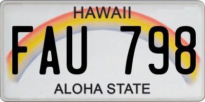 HI license plate FAU798