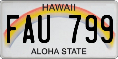 HI license plate FAU799