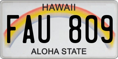 HI license plate FAU809