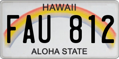 HI license plate FAU812
