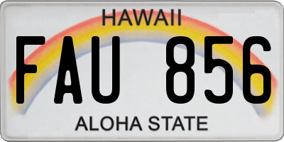HI license plate FAU856