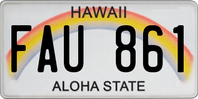 HI license plate FAU861
